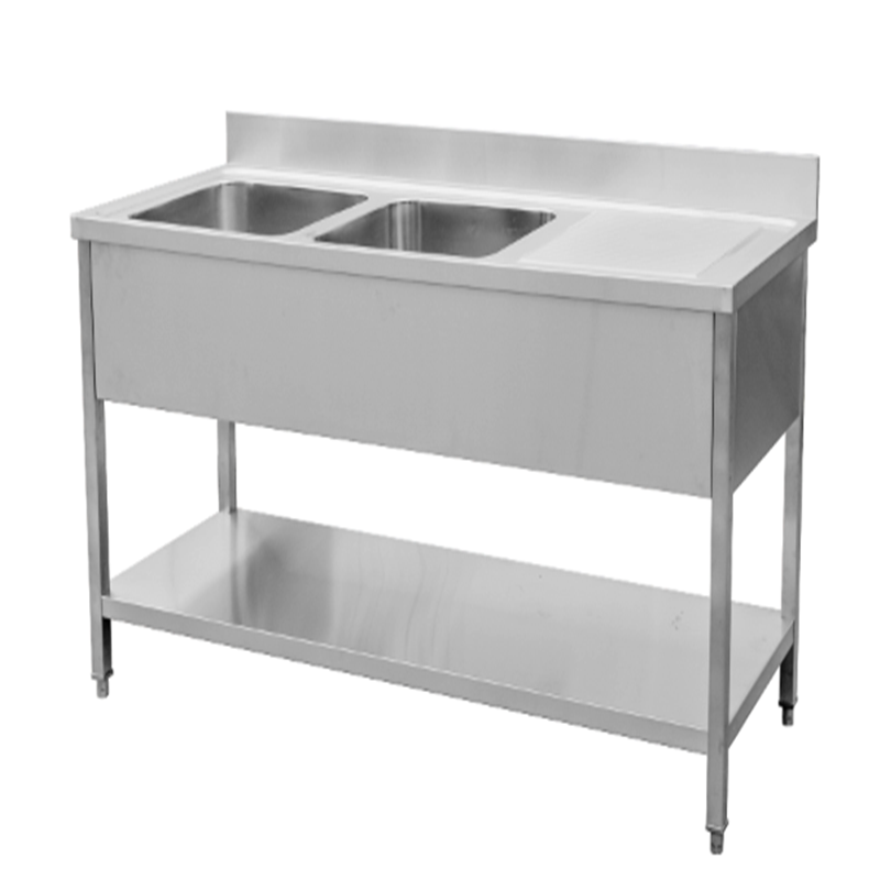 fregadero de cocina de acero inoxidable de doble tazón
