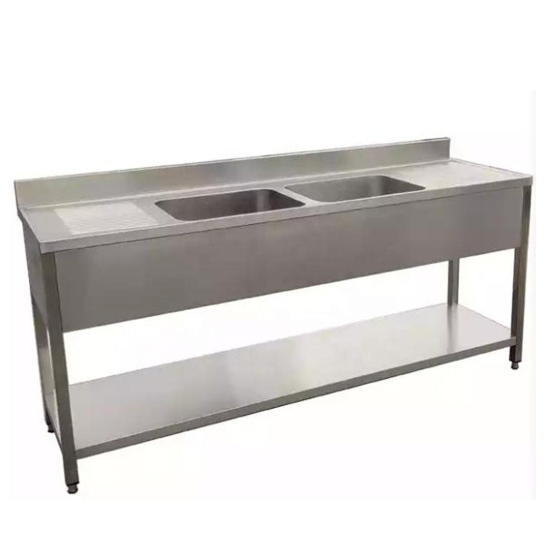 fregadero de cocina de acero inoxidable de doble tazón