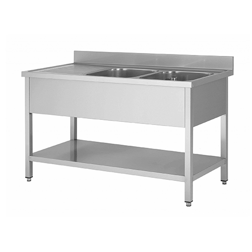 fregadero de cocina de acero inoxidable de doble tazón