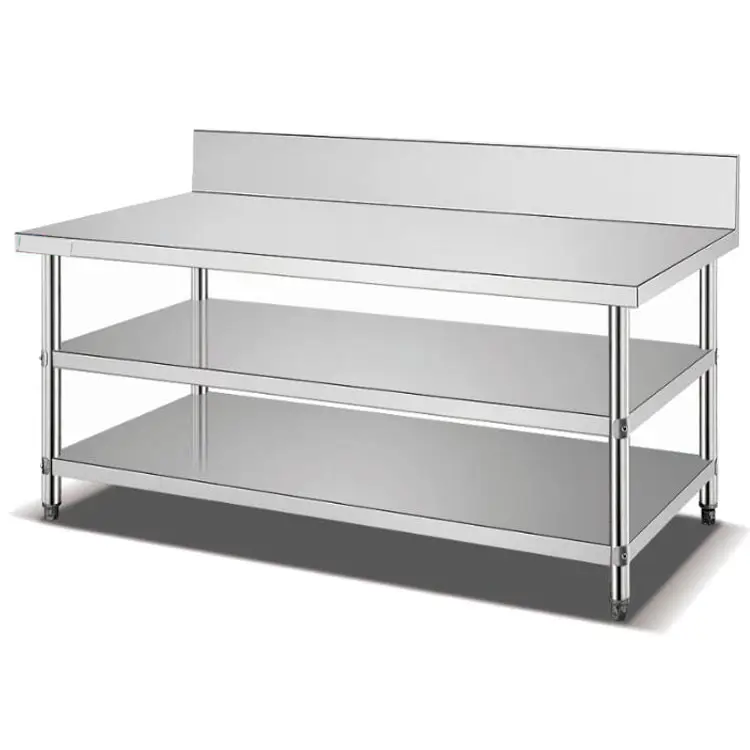 Table de travail commercial en acier inoxydable