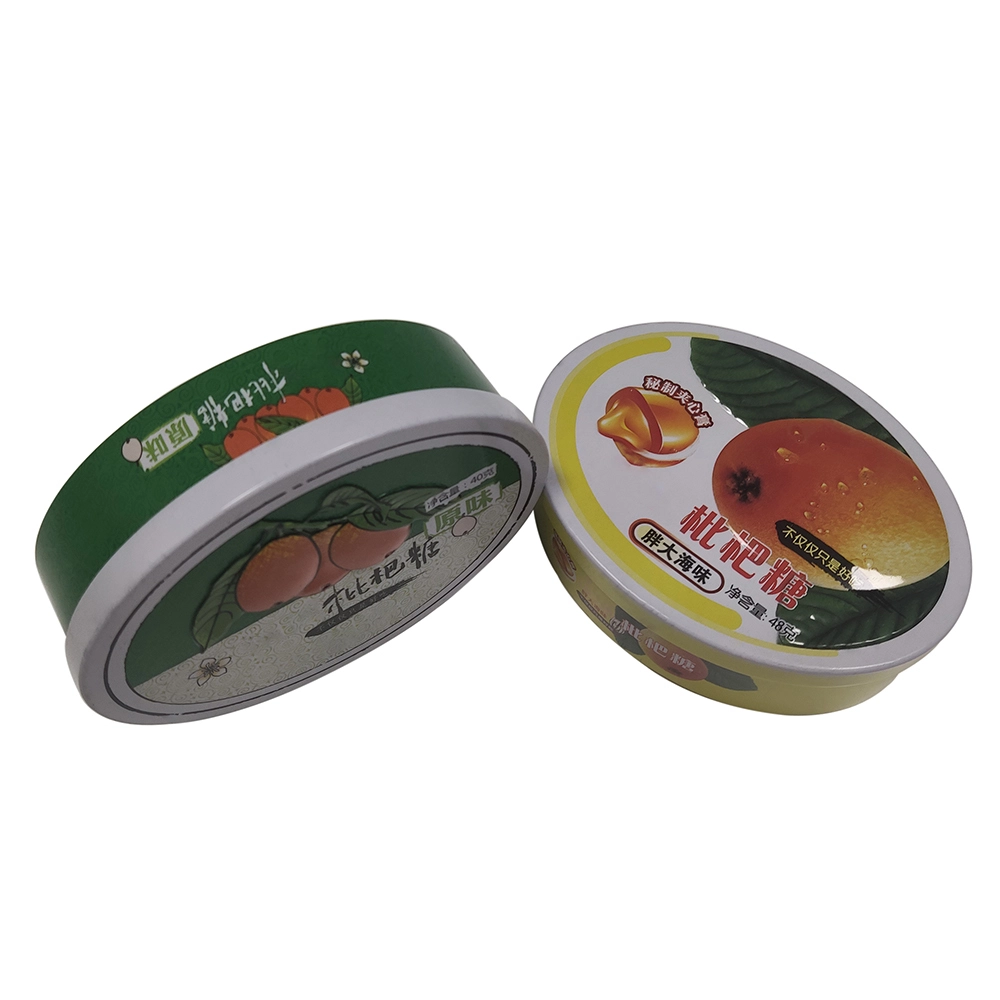 Oval Tin Container for Food Candy - Metal Packaging Two-Piece Can 1