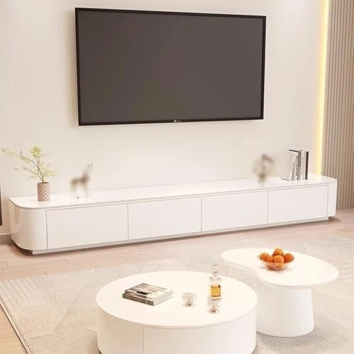 Suporte de parede para TV, suporte ajustável em altura, pedestal, armário de TV de luxo com amplo espaço de armazenamento e design moderno, suporte de chão para TV para sala de estar, branco 180 * 30 * 30 1