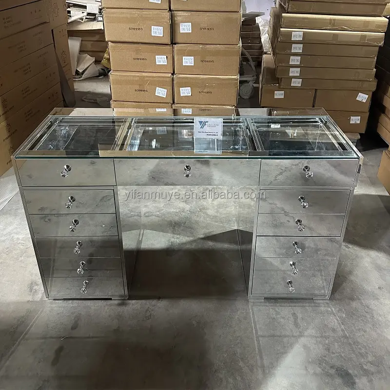 High Quality Wooden Dressing Table with Lights Company 4