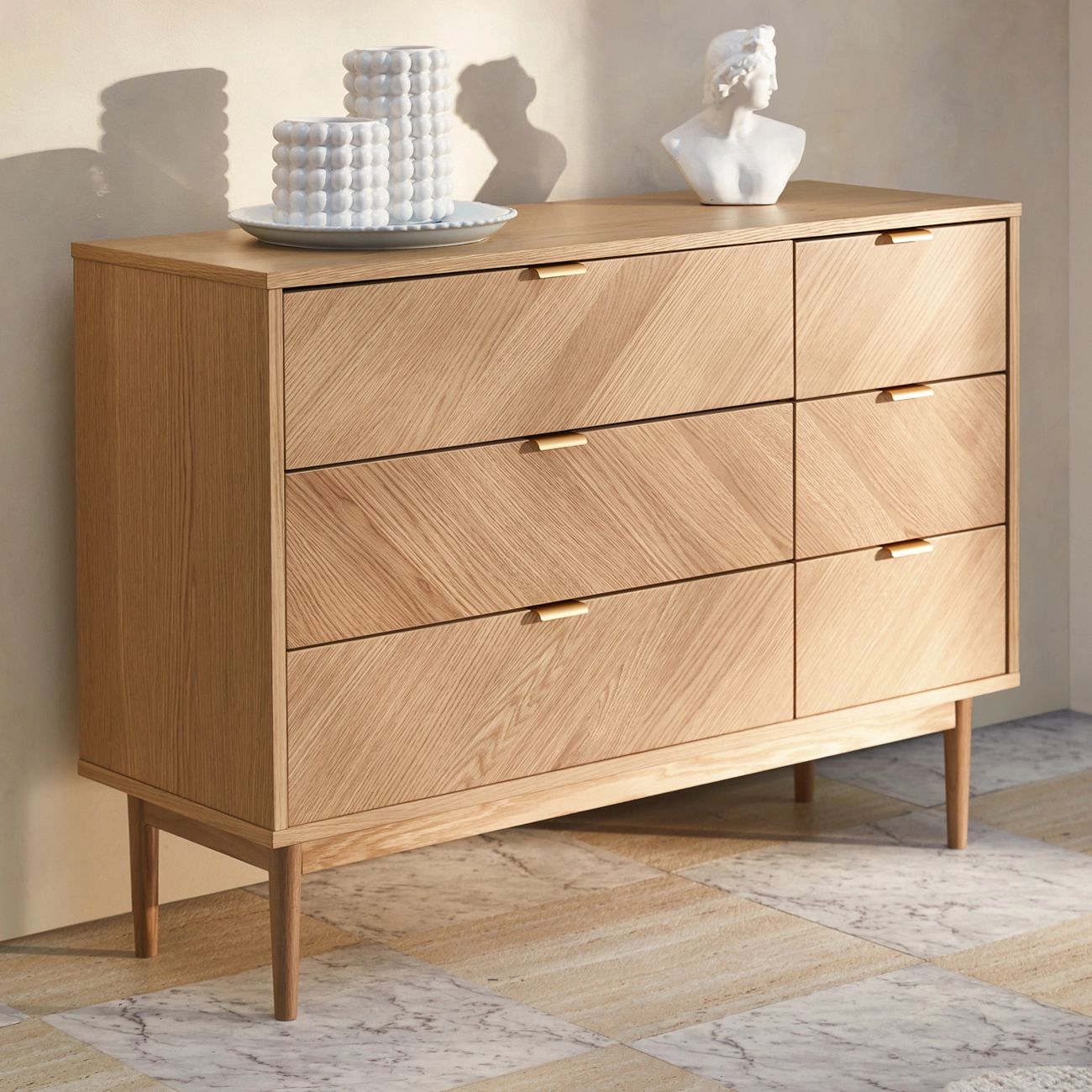 OEM Wooden Chest of Drawers for Bedroom Furniture Fluted Drawer Cabinet 1