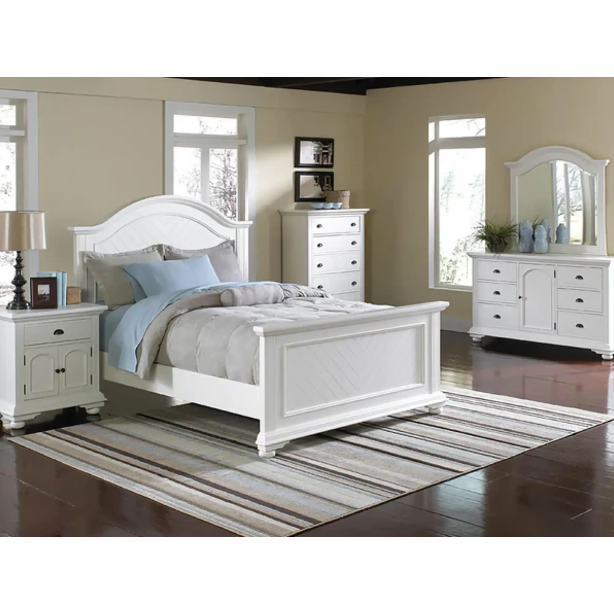 Customizable White Bedroom Set - Various Color and Size Options 1