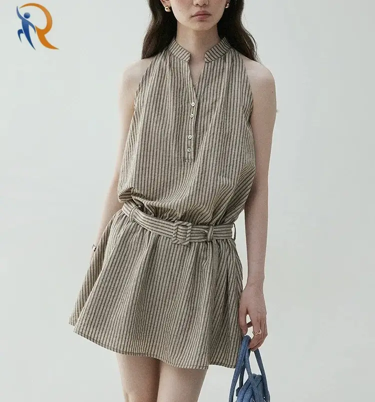 فساتين قصيرة مخططة للنساء 1