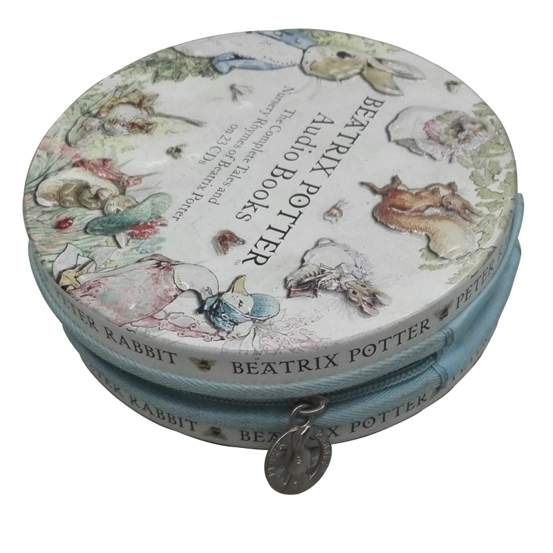 Round Tin Can With Zipper DVD VCD Disc Packaging 1