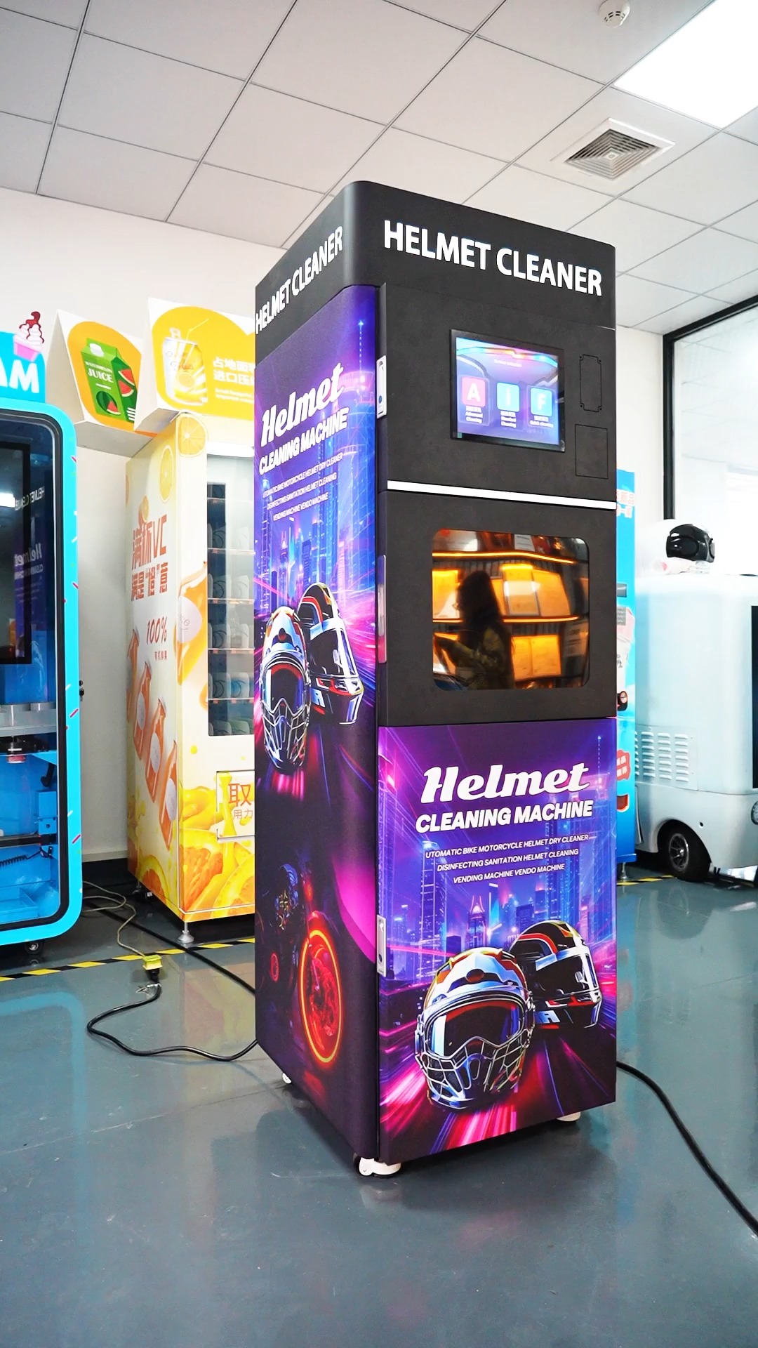 Motorcycle Helmet Cleaning Vending Machine