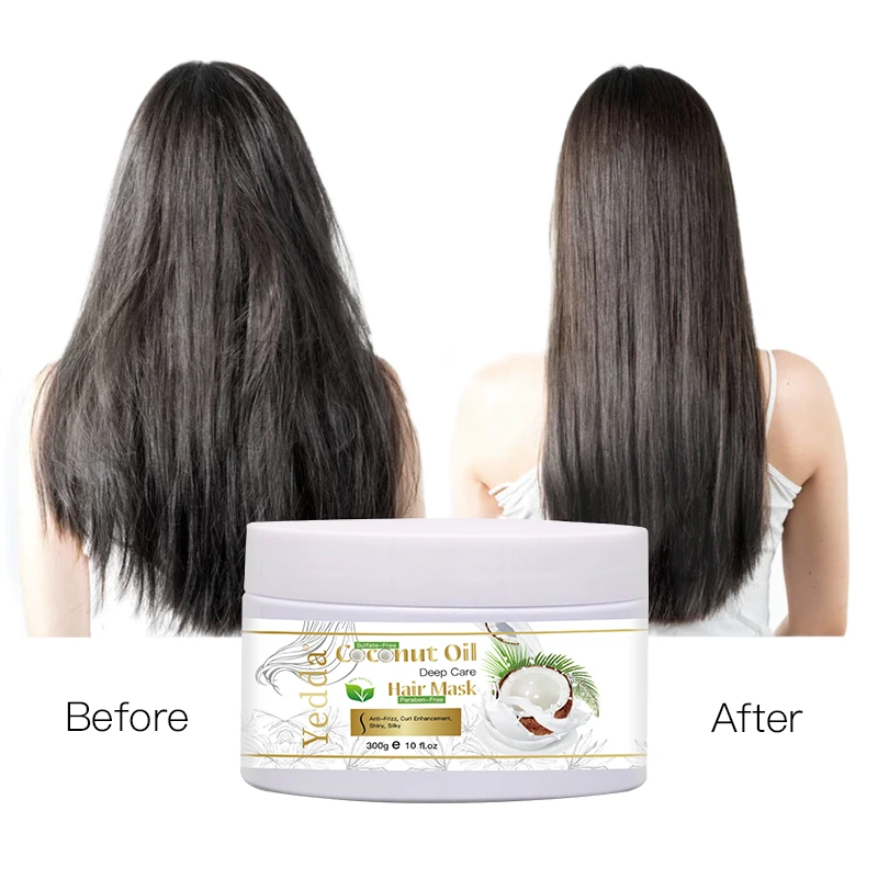 300G Natural Organic Sulfate Parabens Free Soft Moisturizing Smoothing Deep Conditioning Coconut Hair Mask for Curly Dry Hair 1