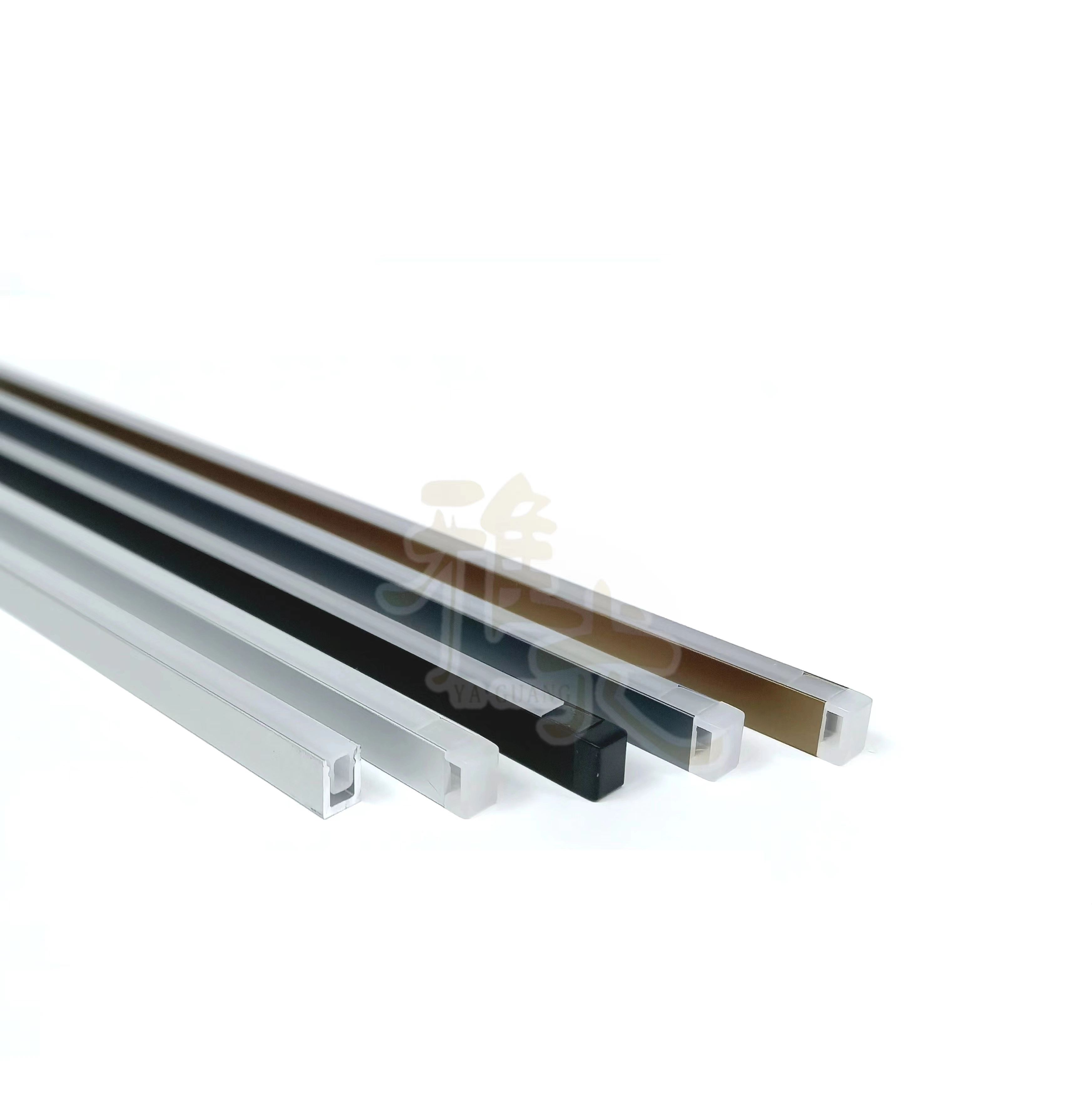 Profili per montaggio superficiale a LED YG-0507 5*7MM Profilo in alluminio Canale a forma di U per illuminazione a strisce LED per armadietti 1