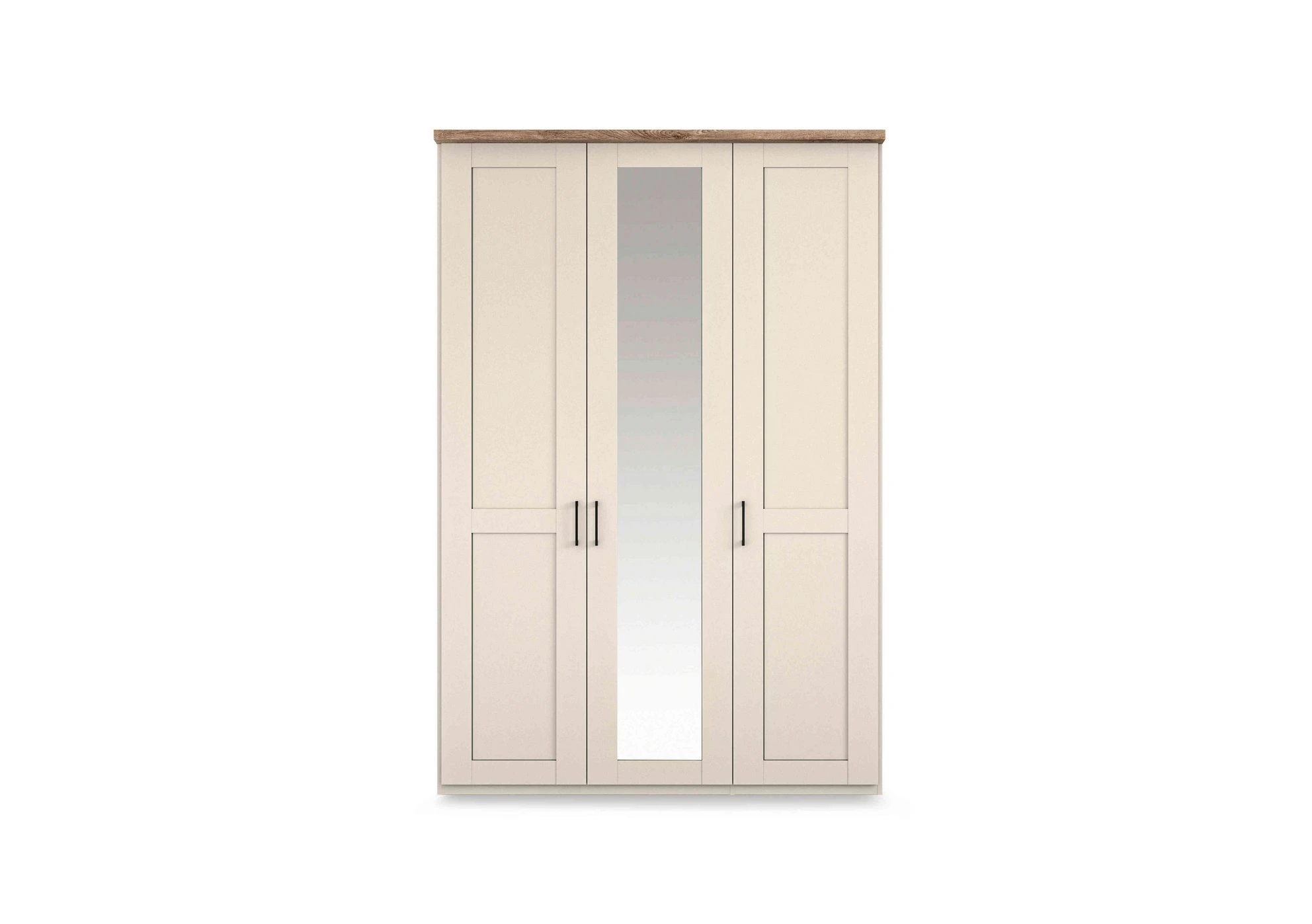 Armoire blanche à 3 portes battantes sur mesure avec miroir central - Grand espace de rangement 1