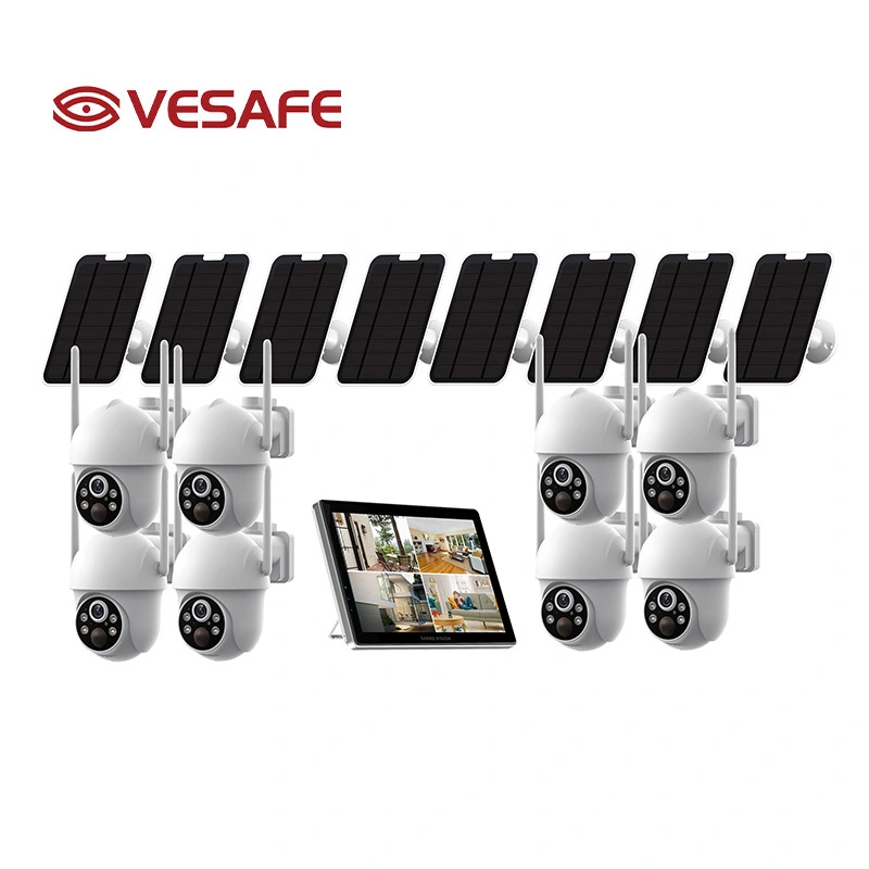 4MP 8ch Solar Wireless Security System with 10CH NVR, Weatherproof, 2-Way Talk, Smart PIR Detection 1