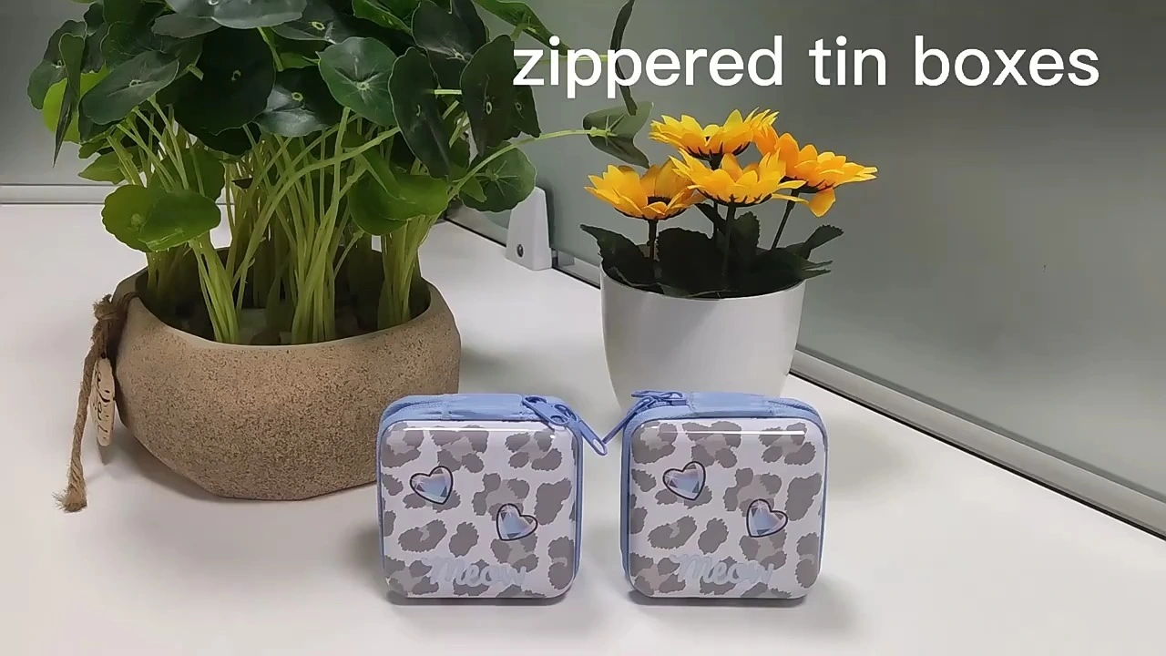 Mini caja de lata con cremallera para cosméticos y joyas - Embalaje para San Valentín 1