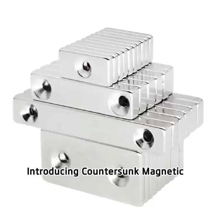 High Quality Ndfeb Neodymium Industrial Magnet Custom Rectangular Block Square Countersunk Pan Strong Magnet Bending Processing 1