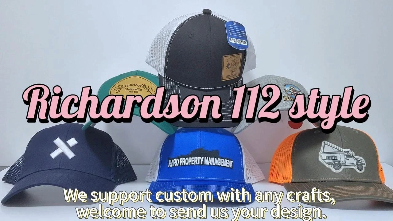 Gorra de camionero de malla bordada personalizada Fanmei Headwear Richardson 112 con parche tejido FMTK-11 1