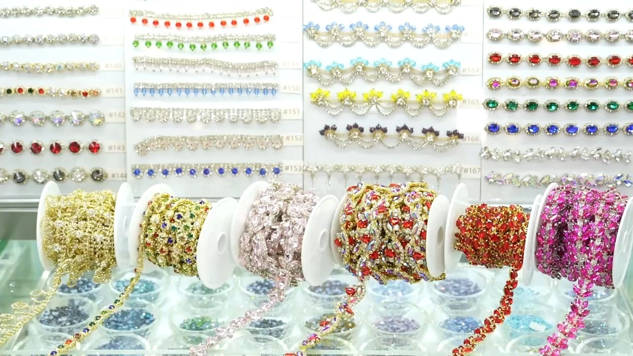 Garment Accessories Newly Arrived Wholesale Beaded Fringe Rhinestone Trim With Rhinestones Elegant Shoes Accessories Wedding Dress 1