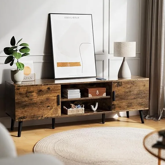 Factory custom TV cabinet with storage space and black metal legs for living room 1