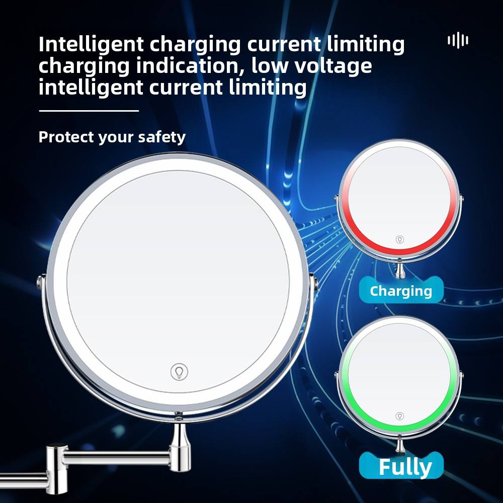 مرايا المكياج LED المثبتة على الحائط والقابلة للطي تحظى بمبيعات جيدة عبر أمازون BWLLNI 4