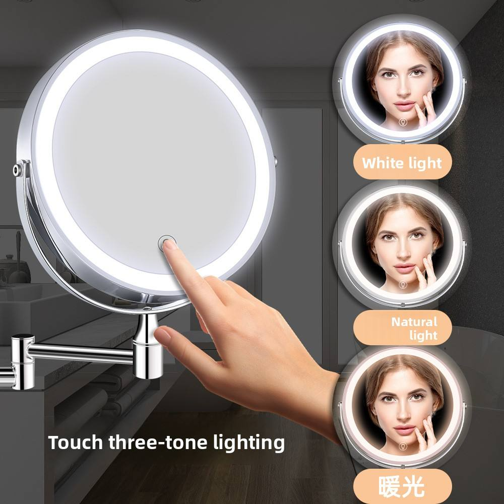 مرايا المكياج LED المثبتة على الحائط والقابلة للطي تحظى بمبيعات جيدة عبر أمازون BWLLNI 5