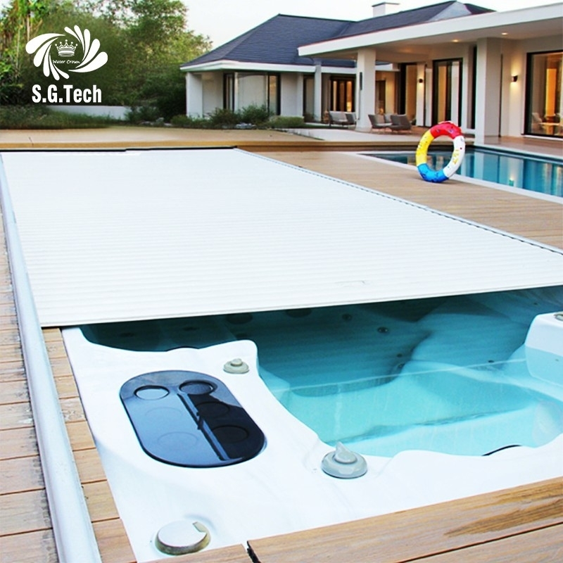 Factory Direct Sales Remote Control Automatic Hard Plastic PC Swimming Pool Cover 1