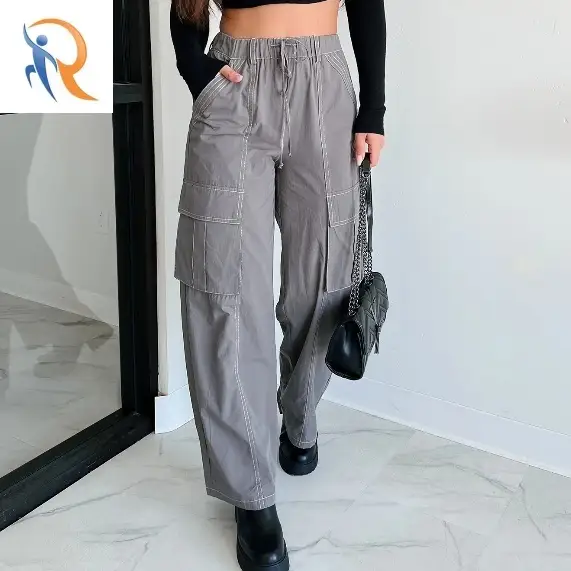 Wide Leg Cargo Pants (Graphite) 1