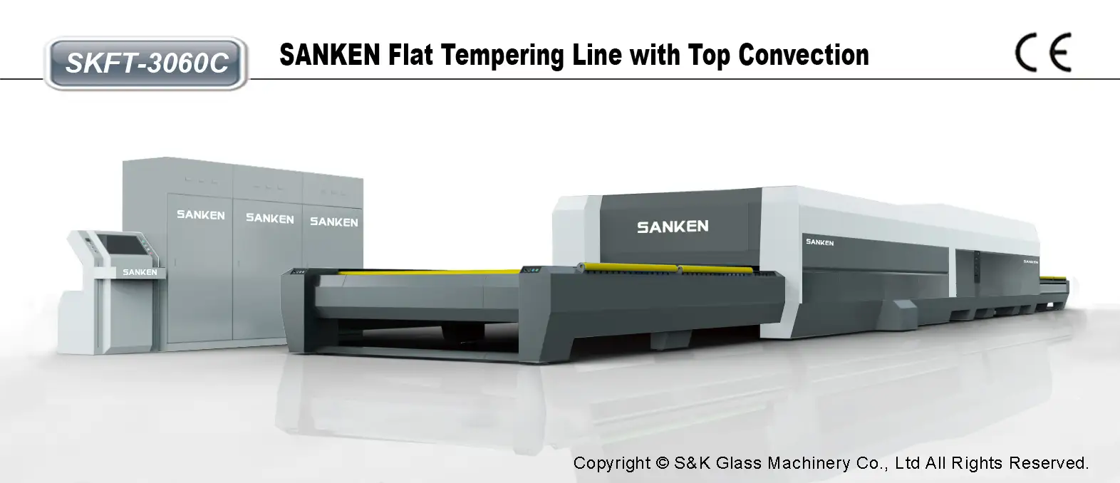 Sanken 2436 - Horno de endurecimiento de vidrio para construcción de plantas de vidrio plano para decoración 1