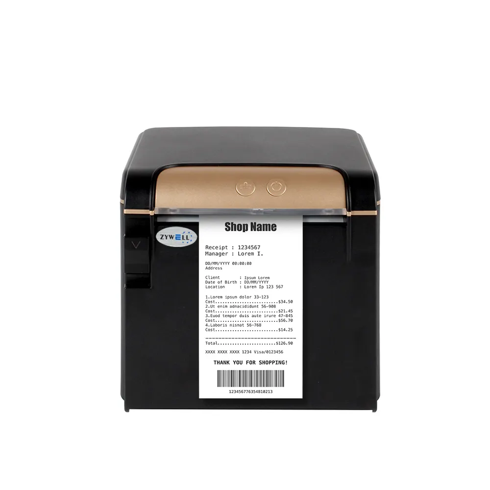 For Home 80mm Thermal Printer Bluetooth by ZYWELL 5