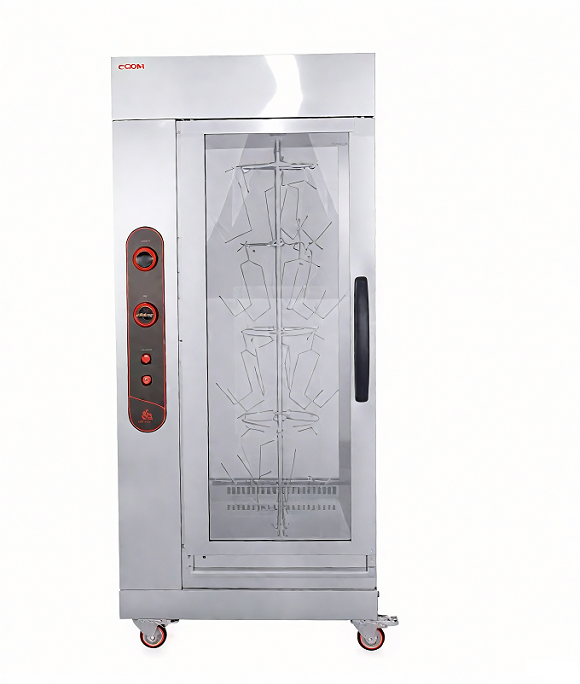 Four à rôtisserie haute capacité Kaesid : rôtissoire verticale à gaz et électrique avec armoire en acier inoxydable pour cuisines commerciales 2