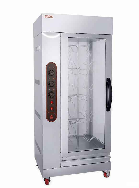 Four à rôtisserie haute capacité Kaesid : rôtissoire verticale à gaz et électrique avec armoire en acier inoxydable pour cuisines commerciales 1