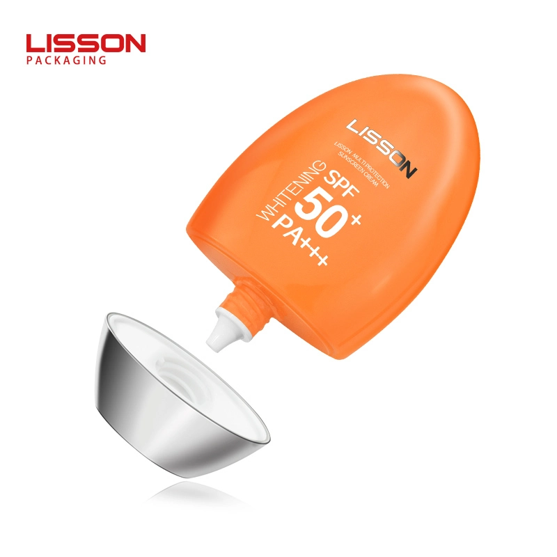 Customized Orange HDPE Sunscreen Bottle w/ Plated Cap 1