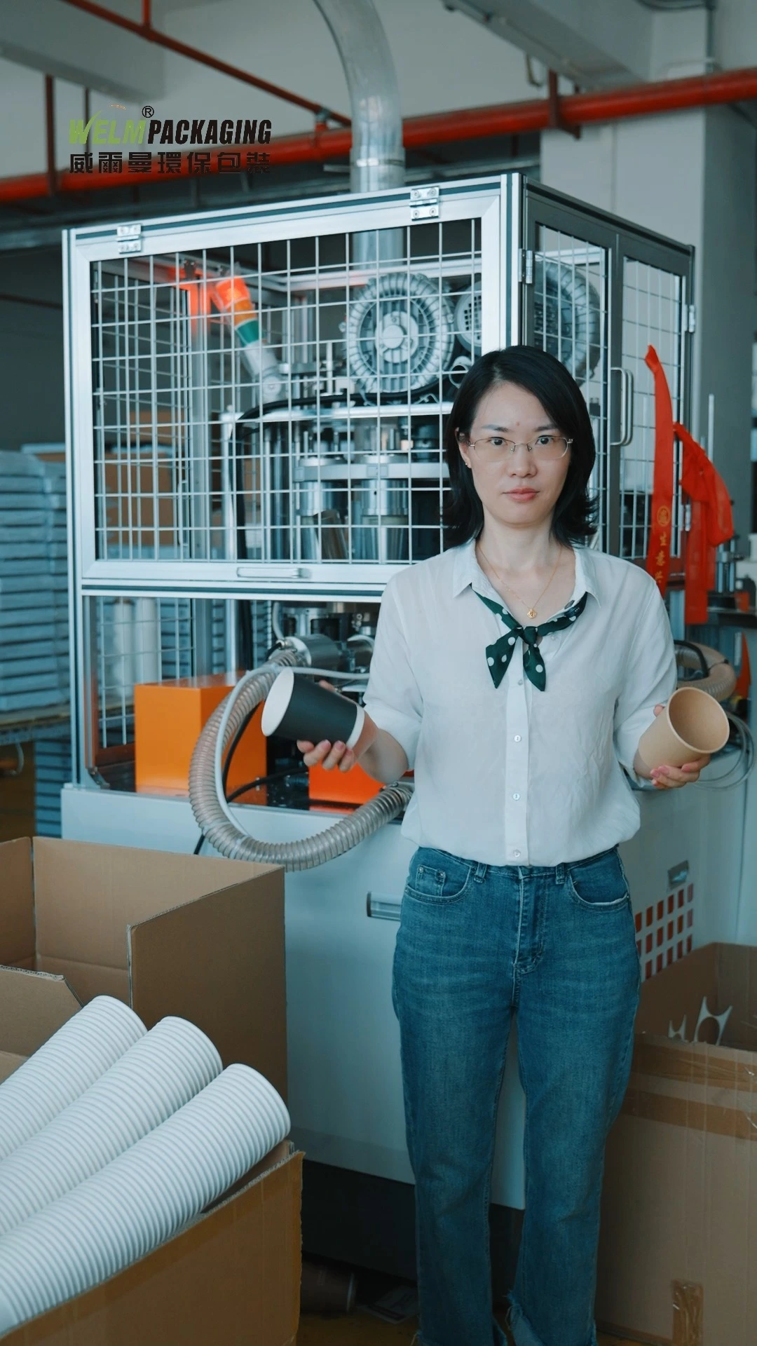 Welm customized eco-friendly biodegradable coffee milk disposable plastic free water-based coating paper cup 1