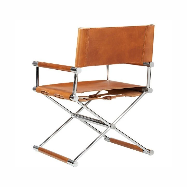 Italian minimalist saddle leather dining chair, Nordic design, high-end single chair, casual bedroom chair 1