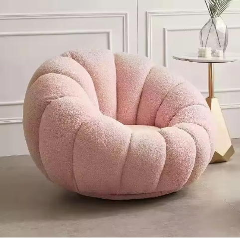 Lamb velvet sofa, small-sized internet famous leisure sofa, pumpkin lazy fabric sofa, modern and simple leisure sofa chair 1