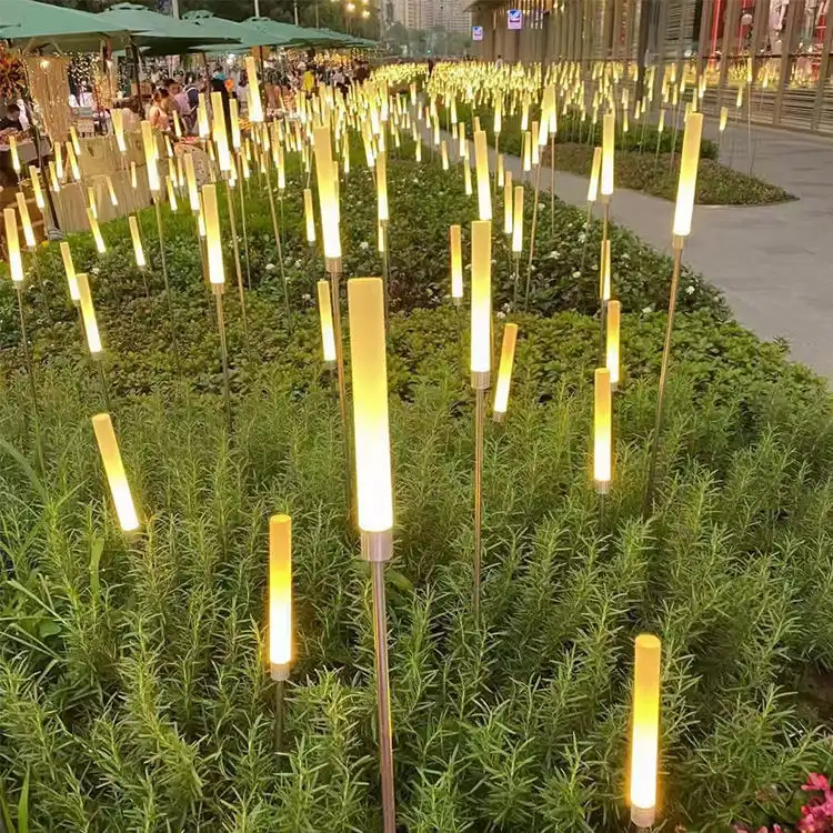 Özelleştirilmiş Güneş Enerjili LED Reed Çubuk Işık Akrilik Tüp Su Geçirmez Dış Mekan Yol Aydınlatması 1