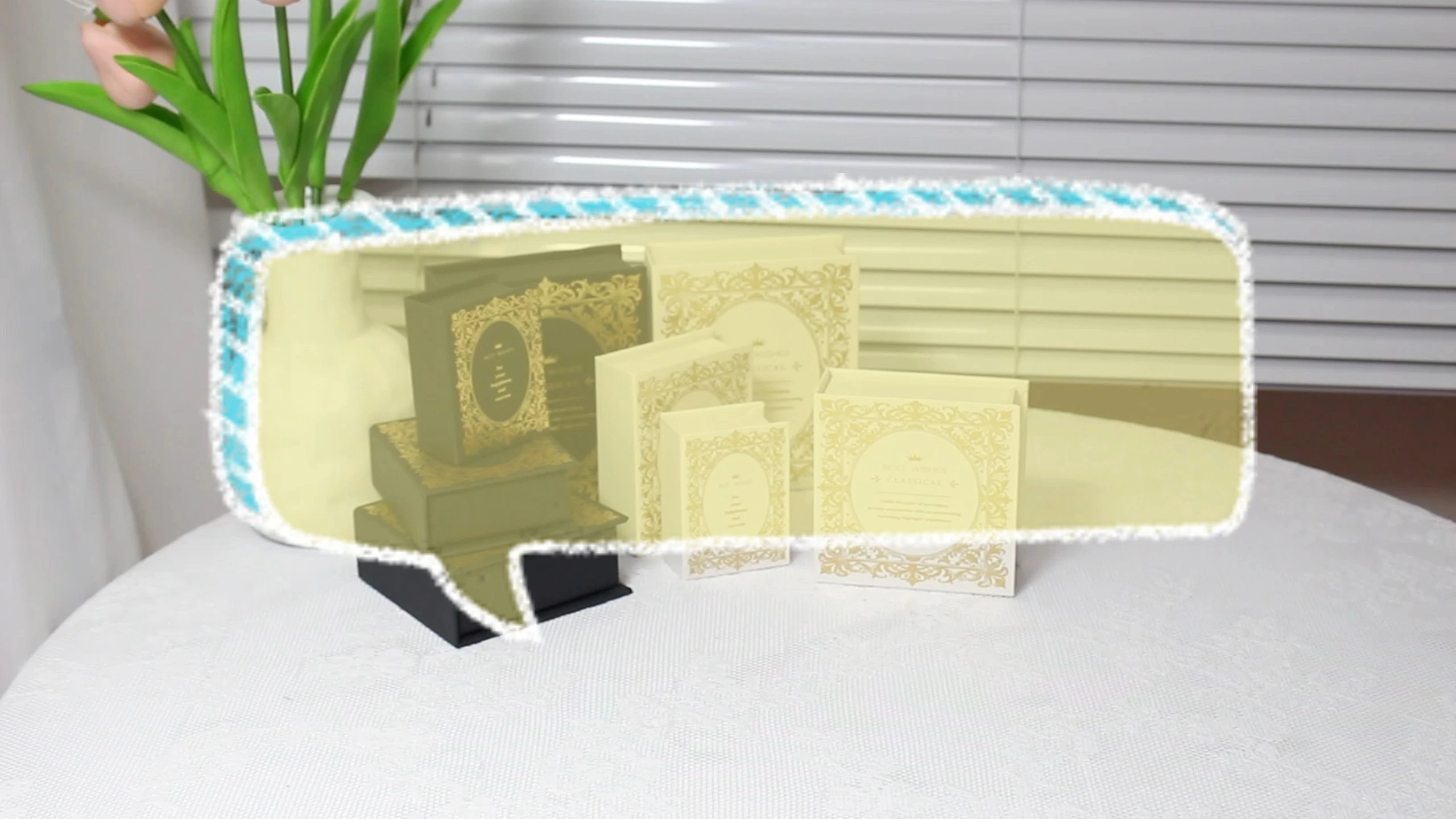 CF Luxury Paper Cardboard Unique Design Book Shape Jewelry Boxes 1