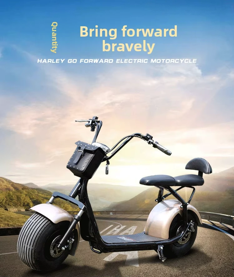 Factory Direct Supply for Harley Electric Scooter 1000W Brushless Motor Two-Wheel Category Max Load 200kg with Lithium Battery 1