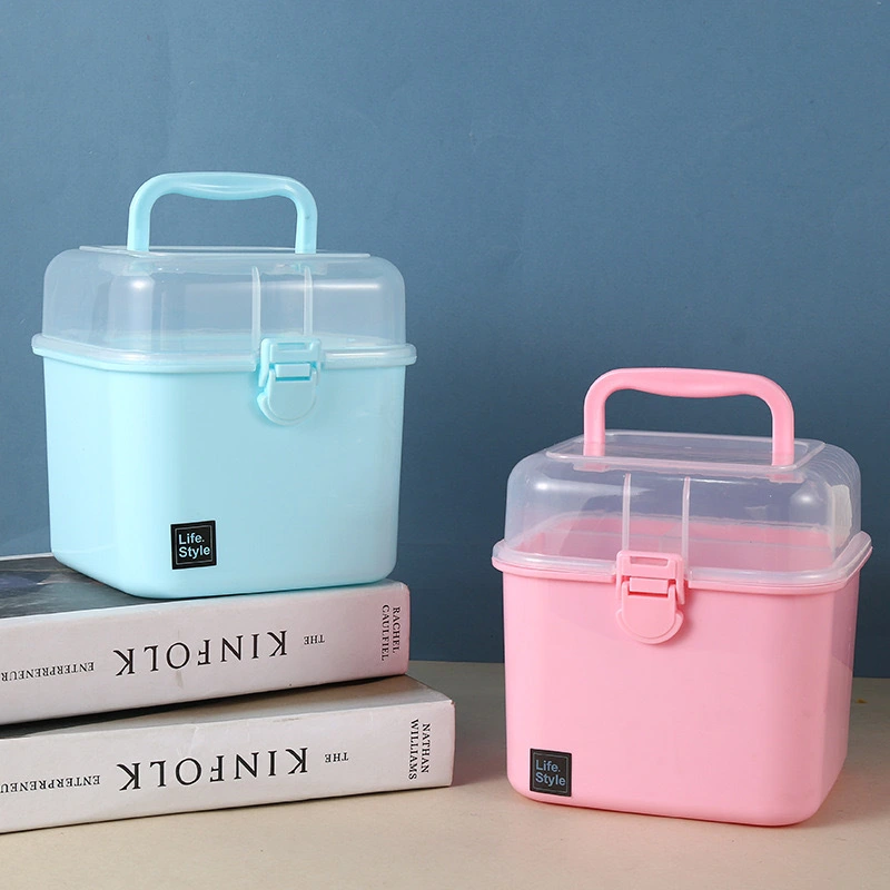 New large double-layer multi-functional storage box plastic nail art tool box medical box 1