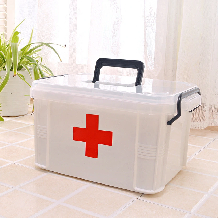 Large family first aid box; multi-layer emergency storage box; plastic health box for home use; medicine classification box 1