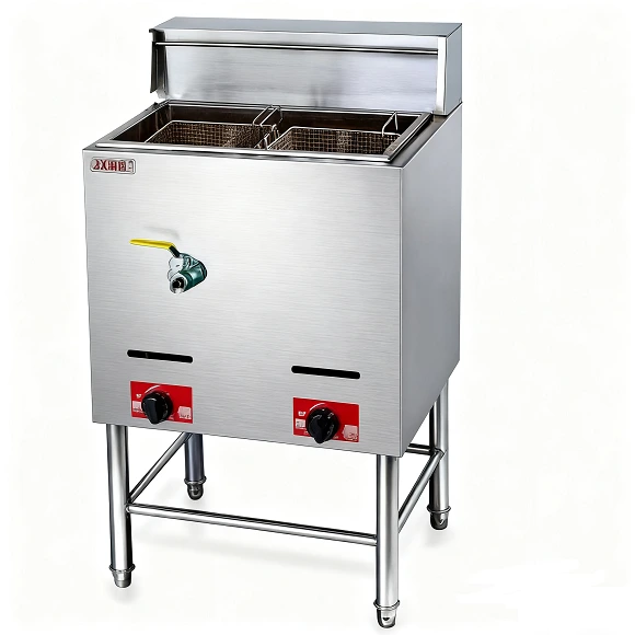 Kaesid Single & Double Cylinder Commercial Gas Deep Fryers - Floor Standing Stainless Steel Fryer Units 1