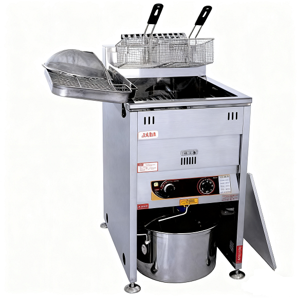 Friteuses à gaz commerciales Kaesid à cylindre simple et double - Friteuses sur pied en acier inoxydable 3