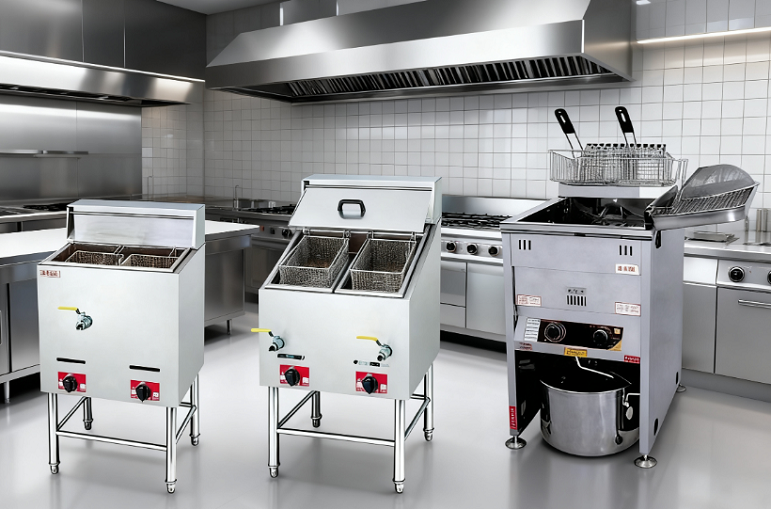 Friteuses à gaz commerciales Kaesid à cylindre simple et double - Friteuses sur pied en acier inoxydable 4