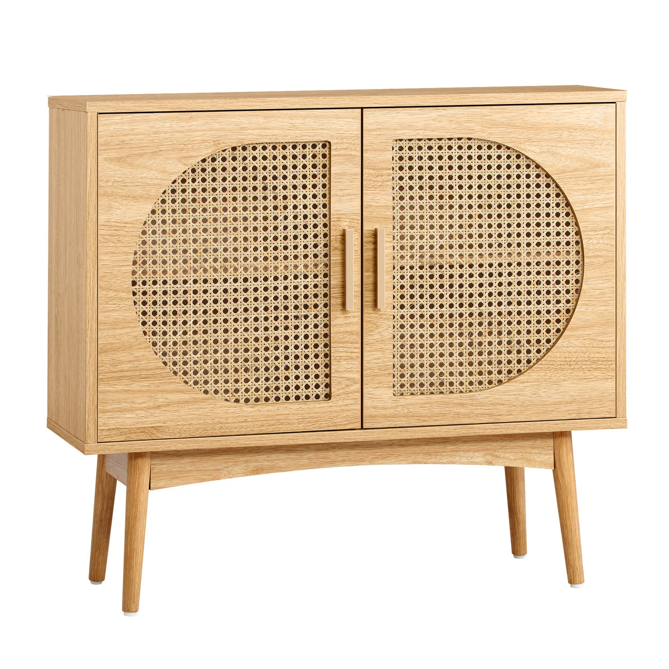 Sideboard Buffet Cabinet Living Room Storage Cabinet with Rattan Decorated Doors 1