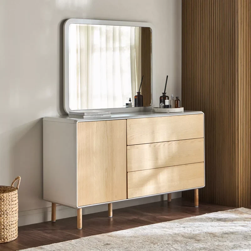 Modern Dressing Table with Large Storage Dresser for Bedroom or Living Room Bathroom Vanities Furniture 1