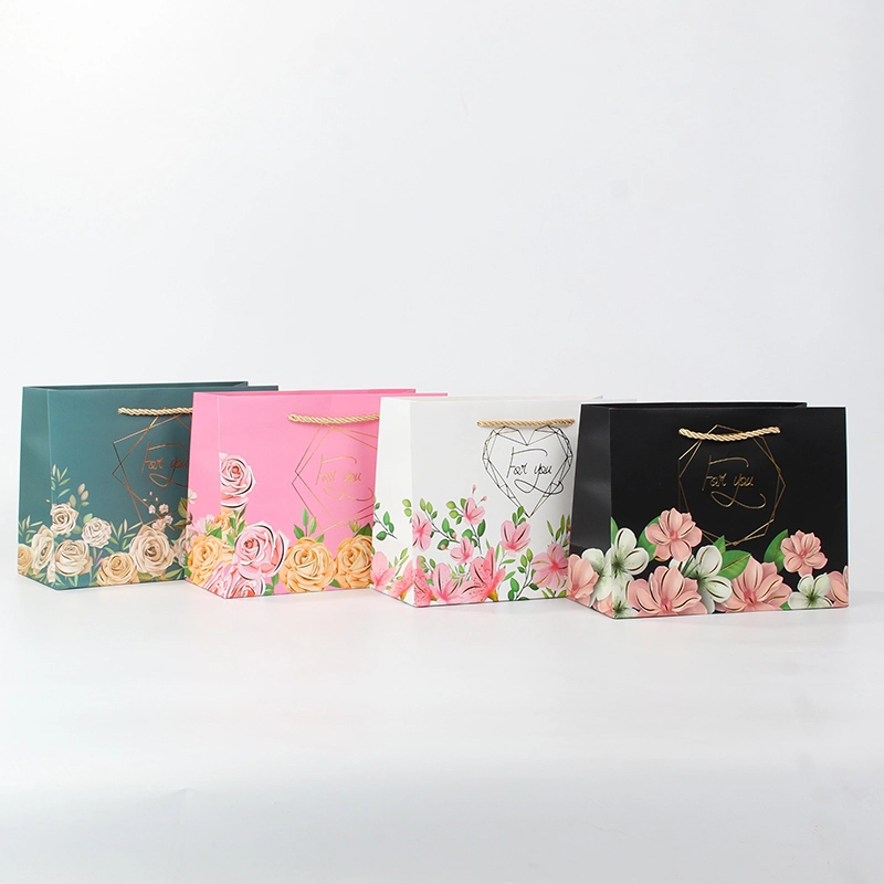 Luxury Floral Paper Shopping Bags Wholesale with Handles | Jialan Package 1