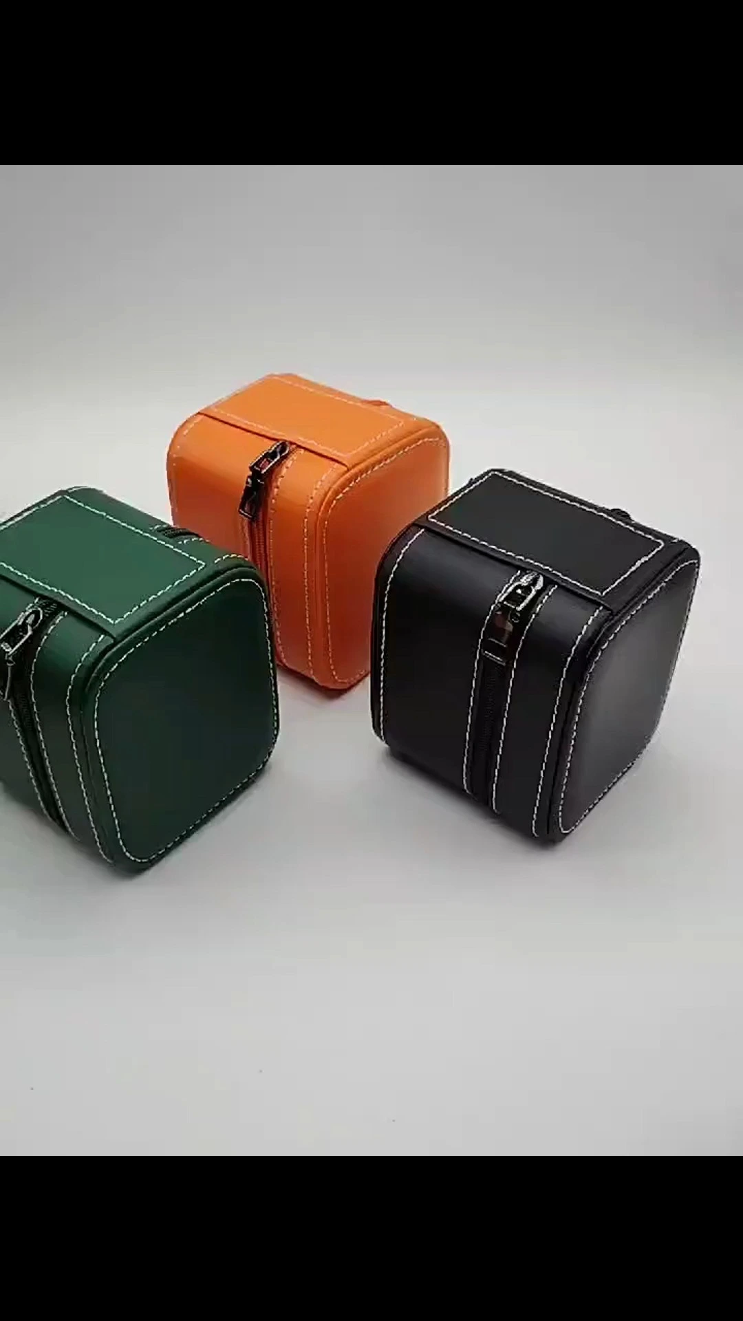 Premium PU Leather Watch Box with Creative Zipper Closure for Jewelry Storage Gift Packaging 1