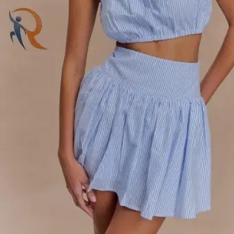 Mini Skirt - Blue Pinstripe 1