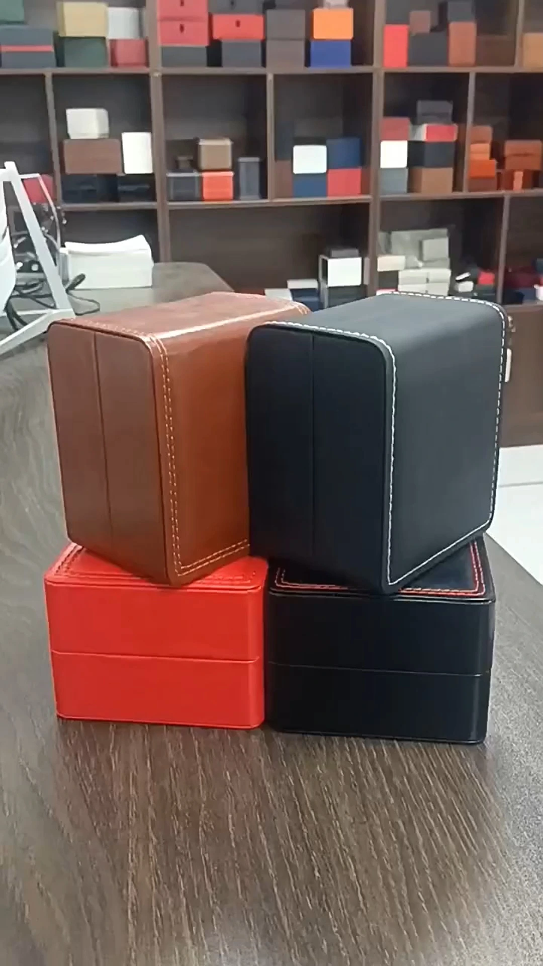 Premium Rounded-Corner PU Leather Watch Storage Box Wristwatch Gift Box Bracelet Packaging Box 1
