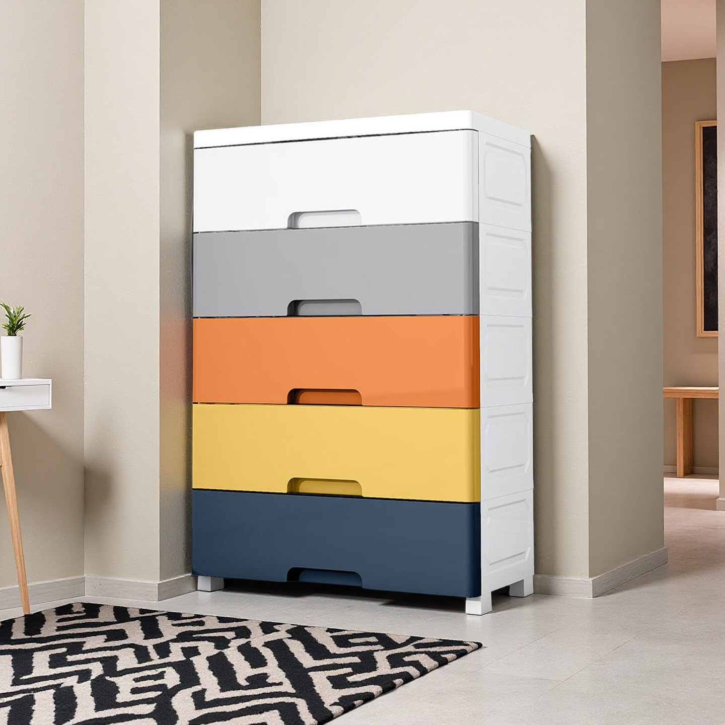 Hongxing Plastic Storage Cabinets with Drawers, Macaron Style Multi-layer Drawer Children's Cabinet 2