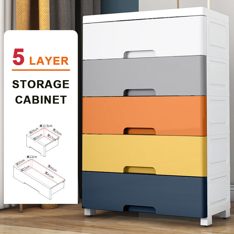 Hongxing Plastic Storage Cabinets with Drawers, Macaron Style Multi-layer Drawer Children's Cabinet 7