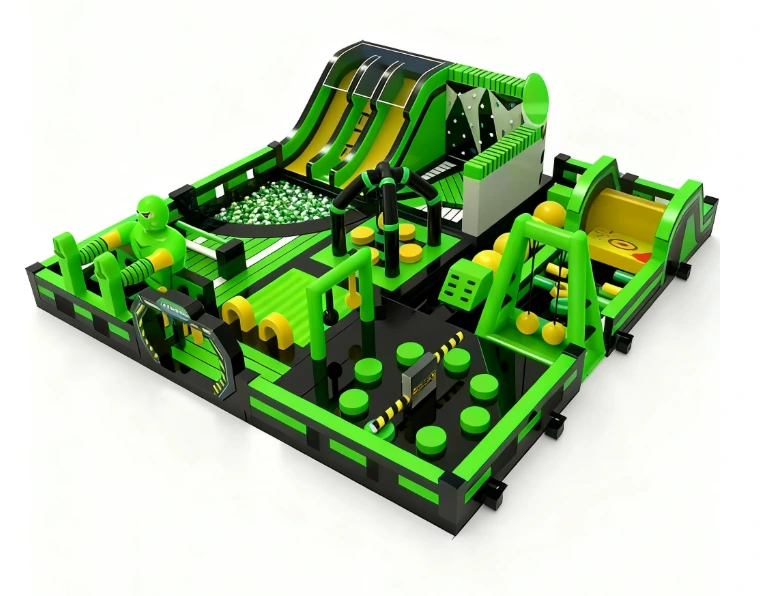 Blue Black Custom Inflatable Theme Park Playground 1